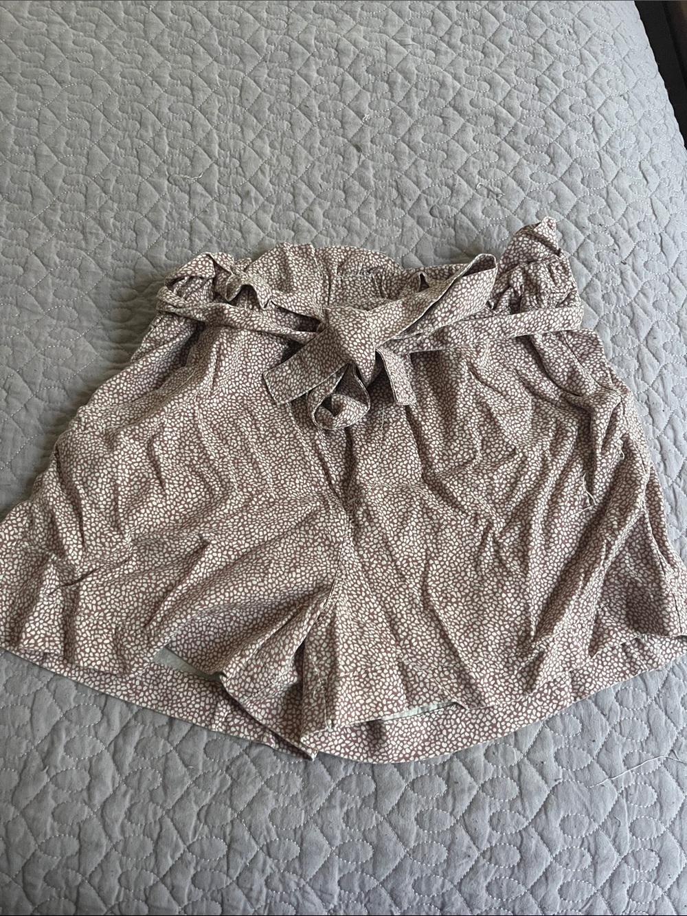 Thread & Supply Mauve Dotted Paperbag Waist Shorts - Picture 4 of 6